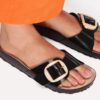 Madrid con Big Buckle y charol de cuero natural perlado