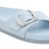 Madrid con Big Buckle y charol de cuero natural perlado