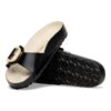 Madrid con Big Buckle y charol de cuero natural perlado