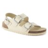 Milano Big Buckle de charol de piel natural