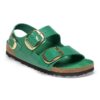 Milano Big Buckle de charol de piel natural