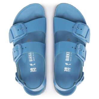 Milano Big Buckle de charol de piel natural