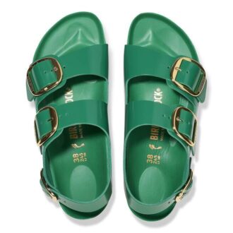 Milano Big Buckle de charol de piel natural