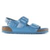 Milano Big Buckle de charol de piel natural