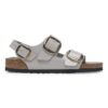 Milano Big Buckle de charol de piel natural