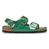 Milano Big Buckle de charol de piel natural