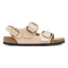 Milano Big Buckle de charol de piel natural