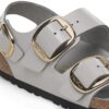 Milano Big Buckle de charol de piel natural