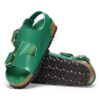 Milano Big Buckle de charol de piel natural