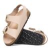 Milano Big Buckle de charol de piel natural