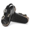 Milano Big Buckle de charol de piel natural