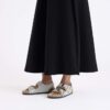 Milano Big Buckle de charol de piel natural