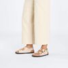 Milano Big Buckle de charol de piel natural
