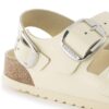Milano Big Buckle de charol de piel natural