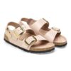 Milano Big Buckle de charol de piel natural