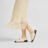 Milano Shearling Cuero natural y piel de oveja, color crudo brillante