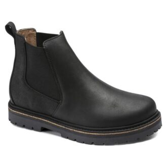 Stalon de piel nobuk negra